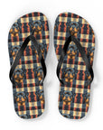 Pawsome Rottweiler Royalty Plaid Flip Flops