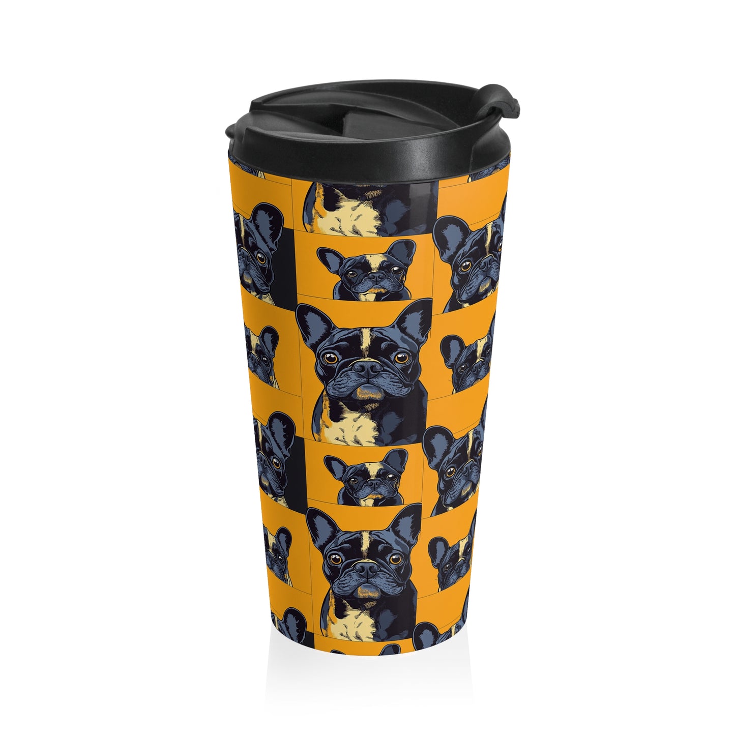 Frenchie Pawsitively Pawsome Peek-a-Boo Perfection Stainless Steel Travel Mug