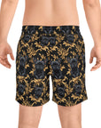 Regal Frenchie Noir Elegance Men's Mid-Length Swim Shorts