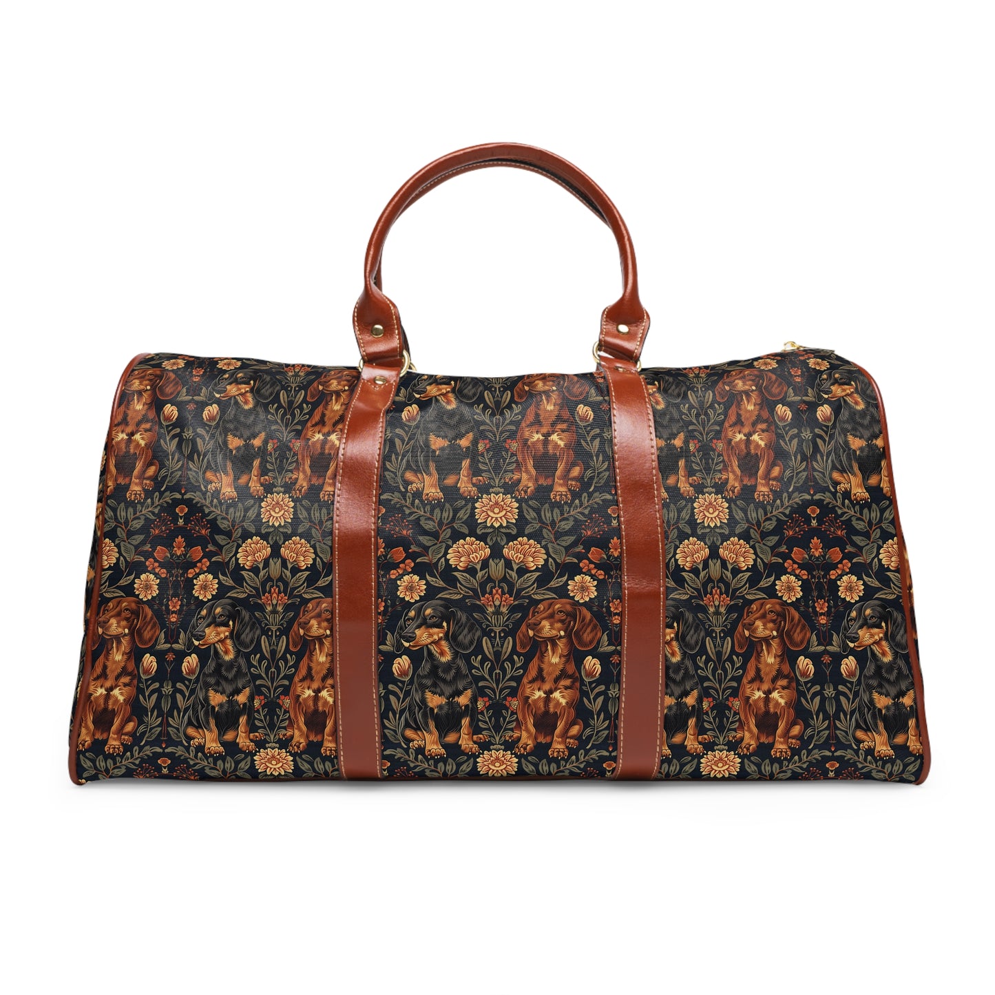 Dapper Dachshund Embroidery Elegance Waterproof Travel Bag