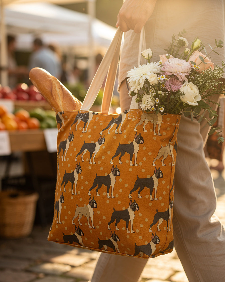 Fur and Whisker — autumn boxer brigade tote bag