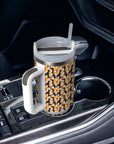 40oz Stainless Steel Insulated Tumbler with Handle and Lid